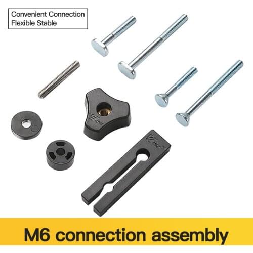 304 Stainless Steel T Screw M6 for DIY Woodworking Tool Feather Boards Self-locking Screw M6 Plastic Handle 12pcs