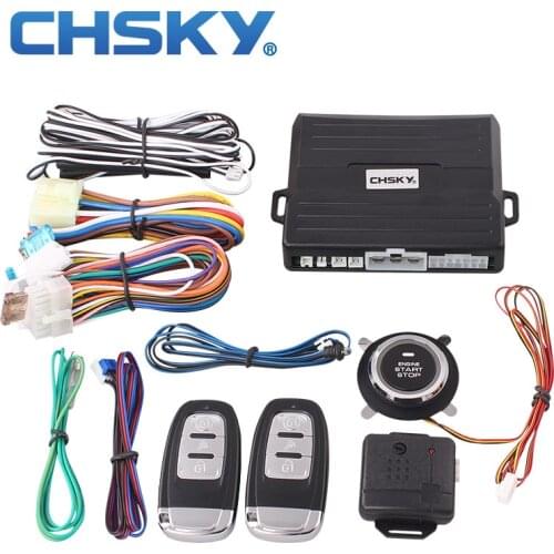 CHSKY Universal Car Start Entry Push Start Stop Button RFID Keyless Remote Start Stop Push Engine Central Lock Car Alarm System