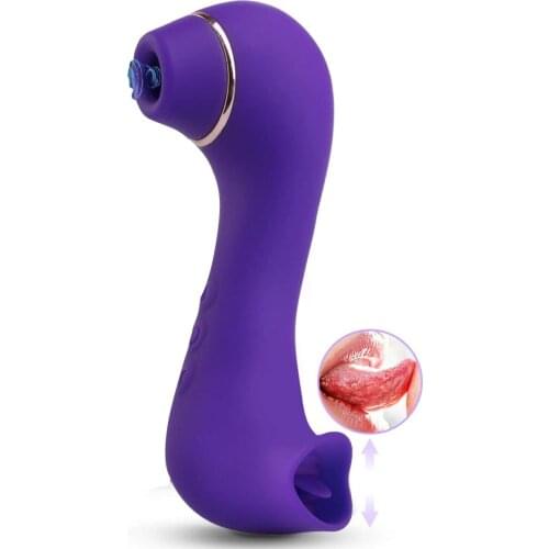 Sucking And Licking Tongue Vibrator Versatile Suck Double Head Silicone Enjoy Pleasure Stimulate G-point For Woman Men Adults