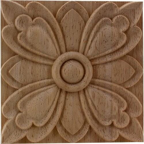 VZLX Exquisite Classic Rubber Wood Carved Applique Furniture Natural Decal Color Home Decoration Maison Accessories Decoracion