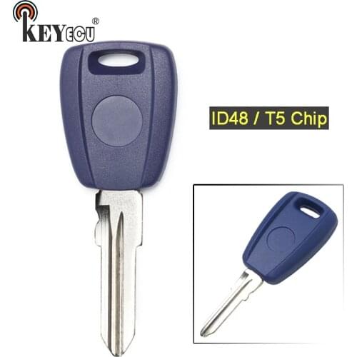 KEYECU ID48 / T5 Chip Replacement Transponder Car Key Fob for Fiat Bravo Punto Ducato Daily Scudo Multipla