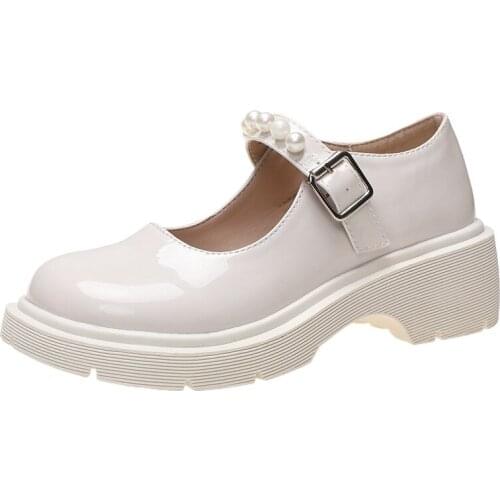 New Arrival Womens Lolita Shoes for 2021 Summer Solid Thick Soled Females Mary Jane Shoes Retro Platform Shoes Student Shoes