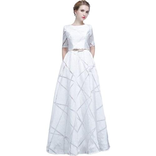 Party Dress Women White Gray Striped XS-3XL Plus Size 2020 New Fashion Slim Noble Elegant Host Maxi Dress Vestidos Feminina JD77