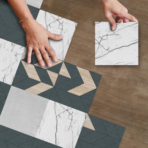 10Pcs Marble Pattern Waterproof Self-Adhesive Floor Sticker Decal Home Decor