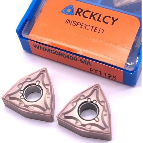 10pcs RCKLCY WNMG080408 MA FT1125 turning carbide inserts tools CNC externing turning tool for steel stainless