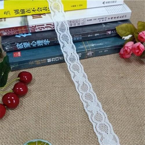 2.5cm S1229 High Quality White Elastic Colorful Lace Ribbon Trims Lace Trim For DIY crafts material gift packing lace
