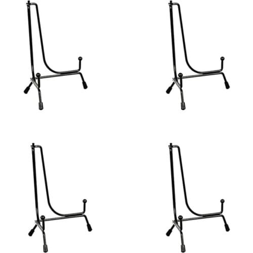 4 Pack Anti-Slip Plate Stands for Display, 8 Inch Plate Holder Display Stand, Picture Frame Holder Stand, Black