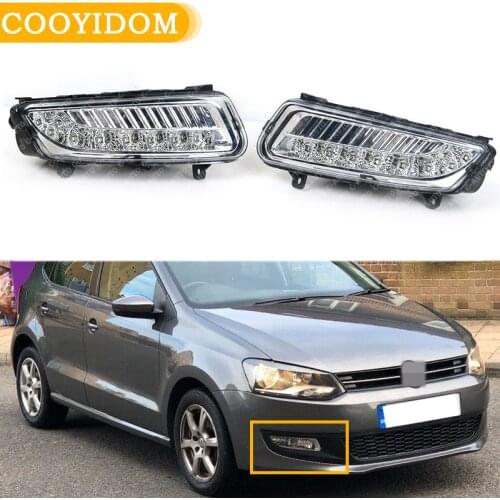 Car LED front fog lamp DRL For VW Volkswagen Polo MK8 6R 2011 2012 2013 front bumper lamp light 6RD 941 699 6RD 941 700