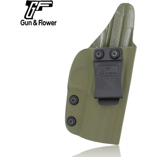 Gun&Flower Fast Draw IWB Kydex Gun Case Holder Pouches CZ 75 P07 Pistol Holster for 1.5" Belt Army Green