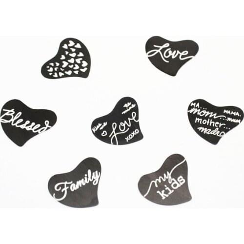 Hot selling stainless steel mix 7 different designs black curved heart window plate fit curved heart glass floating lockets