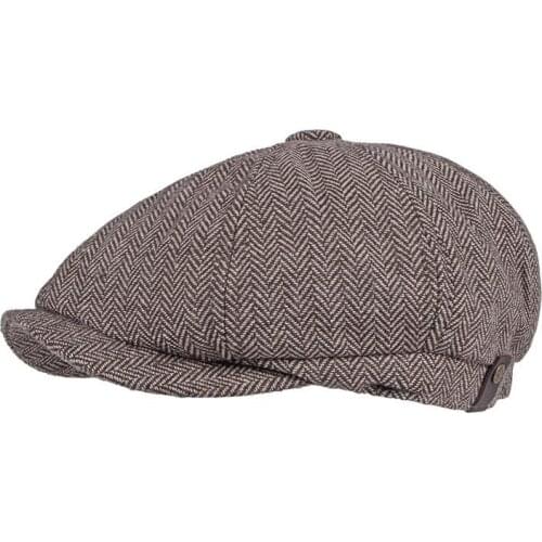 Cotton Spring Summer Striped Newsboy Caps Flat Peaked Cap Men and Women Painter Beret Hats 128