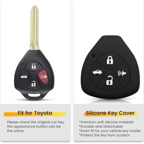 KEYYOU 4 Buttons Remote Silicone Key Case Cover For Toyota YARIS AURIS Sienna Matrix Yaris Venza Protector 2005 2006 2007 2008