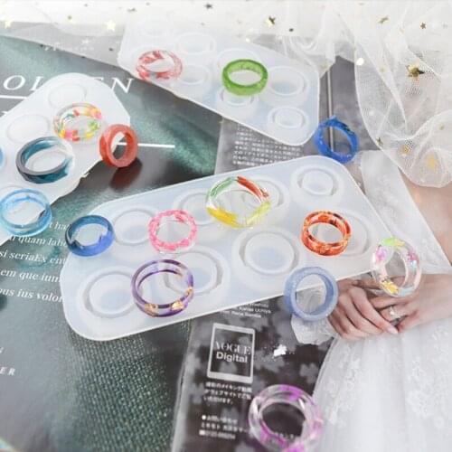 Assorted Rings Crystal Epoxy Resin Mold Jewerly Ring Silicone Mould DIY Crafts Casting Tools