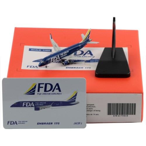 1:400 Alloy Collectible Plane JC Wings EW4175010 FDA Fuji Dream Airlines Embraer 170 Diecast Aircraft Model JA13FJ With Stand