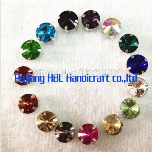 Crystal Rivoli beads 16mm 100pcs Rivoli Crystal Pointback Satellite Fancy Stones With Mental Claws