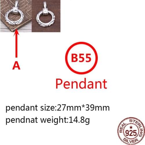 B55 s925 sterling silver pendant personalized retro jewelry couple cross flower around a punk hip-hop style gift for friends