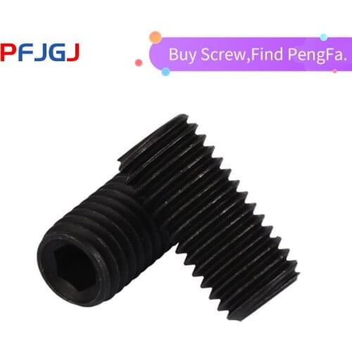 Peng Fa 5-50Pcs M3 M4 M5 M6 M8 M10 DIN916DIN916 blackened 12.9 grade inner hexagonal headless screw concave tightening screw
