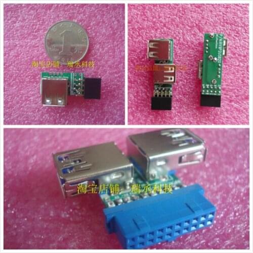 Mainboard 9/19 needle pin conversion dual-port USB head 2.0/3.0 female socket Expander Connect usb DOM
