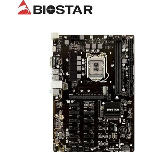 For BIOSTAR 12 PCI-E Mining Motherboard TB360-BTC PRO Support 12Video Card LGA 1151 For BTC Miner Machine Bitcoin Mining