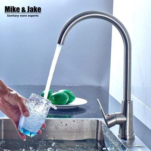 Nickel brushed SUS no Pull out Spray Kitchen Faucet Mixer Tap Sprayer Kitchen Faucet satin nickel brush kitchen sink tap MJ848