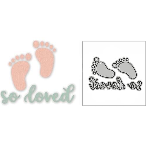 New Mini Footprint So Loved Word 2020 Metal Cutting Dies for DIY Scrapbooking and Card Making Decorative Embossing Mold No Stamp