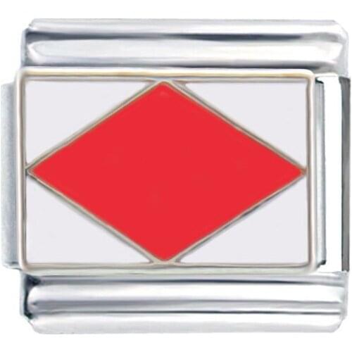 International Nautical Flag Letter F links Enamel Navy Ship Maritime Signal Code Alphabet Italian charms bracelet fit Zoppini