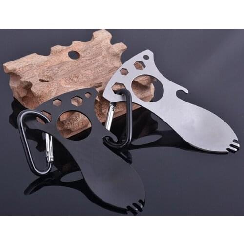 Multifunctional stainless steel spoon, mountaineering buckle spoon, multifunctional screwdriver, outdoor tool