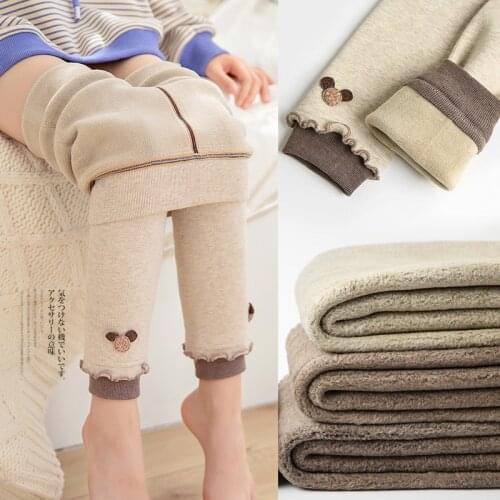 Fashion Winter Plus Velvet Thickening Leggings For Girls Pants Childrens Winter Fleece Lining Padded Leggings