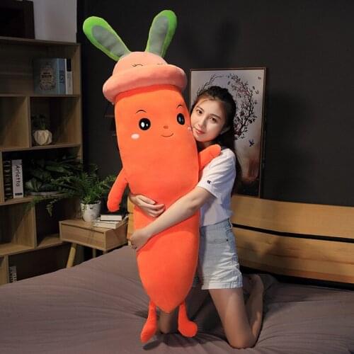 Carrot Vegetables Plush Toy Large Sleeping Pillow Strip Stuffed Pillow Ragdoll Doll Toys For Children Girls