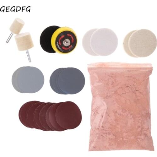 34 Pcs Deep Scratch Remover Car Glass Polishing Kit 8 OZ Cerium Oxide and 2'' Wheel