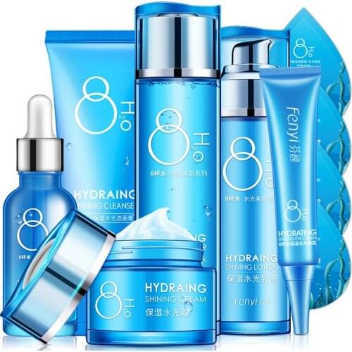 Fenyi 8 glasses of water 6 pieces set skin care products facial care set moisturizing, cleaning and moisturizing