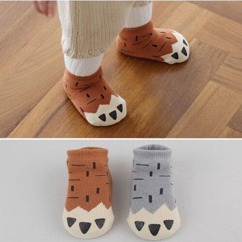 Winter Thick New Born Girls Baby paw Socks Cotton Casual Meias Infantil Anti Slip Terry Socks Soft