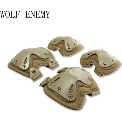 Genuine 500g 4pcs/set Military Tactical Knee Pads of X-type Knee Protector Support for CS and Extreme Sports Hunting Accessories