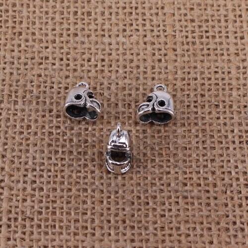 8pcs Helmet Charms 13x12mm Antique Silver Color Pendant for DIY Jewelry Making Findings Handmade Craft 1805