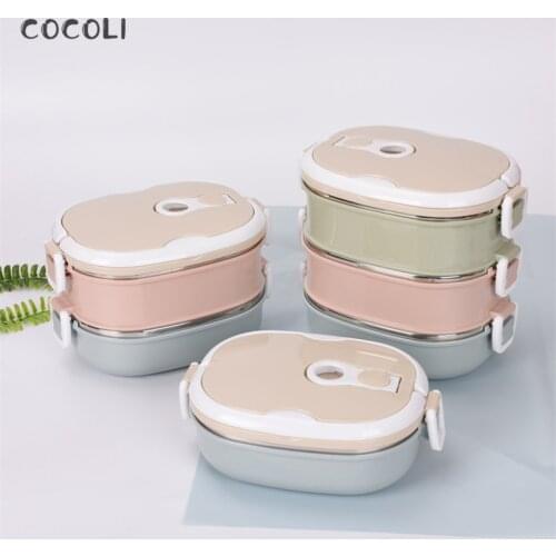 Portable Food Box 304 Stainless Steel Thermal Lunch Box for Office Bento Box Lunchbox Leakproof Thermos Lunch Box Food Container