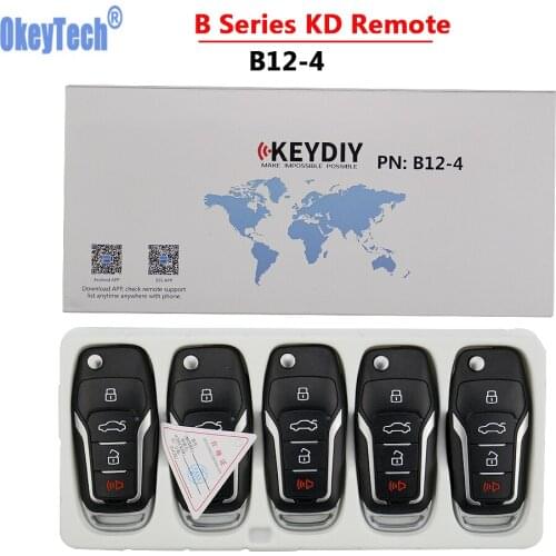 OkeyTech 5PCS B12-4 KD Remote B Series Remote Key B12-3 for URG200/KD900/KD200 With Car Key Blade NO.38/90 For Ford Focus Modeo