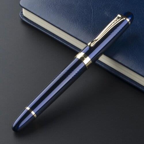 Luxury Jinhao X450 Deep Blue Thin Carven F Twist Nib Fountain Pen