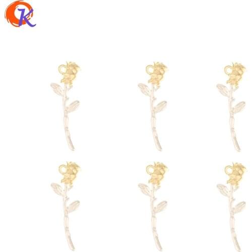Cordial Design 40Pcs 12*34MM Jewelry Accessories/Pendant/Connectors/DIY Making/Rose Shape/Hand Made/Earring Findings/Charms