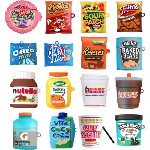 Silicone Earphone Case for Airpods Pro 1 2 3 Chips Chocolate Drink Headphone Cover for Airpods 2 Case Wireless Charging Cover