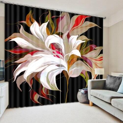 Modern Home Decor Customize 3D Photo flower Curtains Blackout Curtains For Living Room Bedroom Vintage Curtain