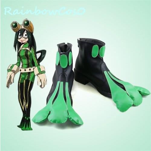 RainbowCos0 Cosplay Shoes My Hero Academia Boku no Hero Academia Asui Tsuyu Boots Game Anime Halloween