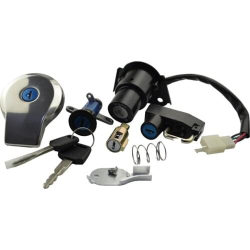 Motorcycle Ignition Switch Lock Fuel gas Tank Cap Cover Seat Guard Locks Include Key For YAMAHA XV250 XV 250
