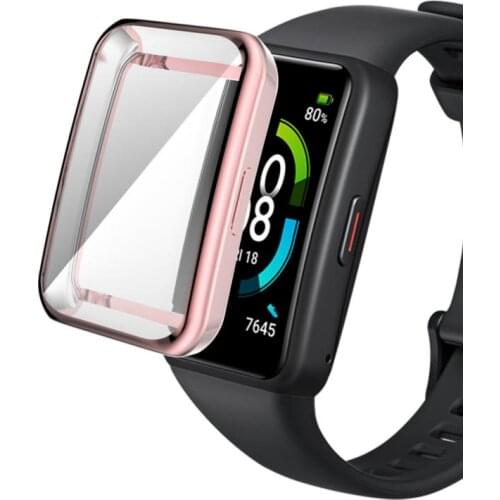 TPU Soft Shell Protective Case For Huawei Honor Band 6 Glass Screen Protectors Film On Honer Band6 Smart Bracelet Accessories