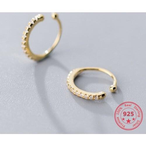 Simple Popular Zircon Ear Clip 925 Sterling Silver Fashion Temperament Earrings Designer Jewelry Best Gift For Women