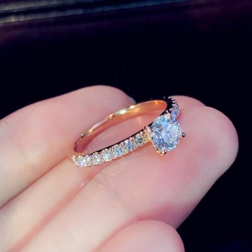 New Trendy Crystal Engagement Design Hot Sale Rings For Women AAA White Zircon Cubic elegant rings Whole Sale