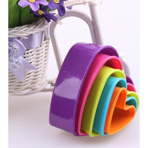 1 Set heart-shaped Cookie Cutter Cake Mold Biscuit Fondant DIY Cake Kitchen Cooking Tools 5 size together