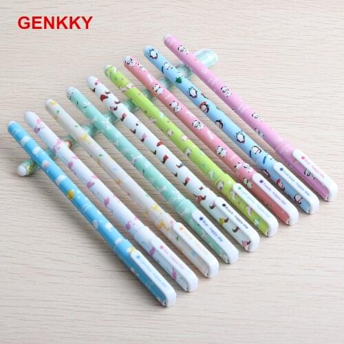 10Pcs/Set Color Pen Flower Animal Starry Star Sweet Flora Colored Gel Pen 0.5mm Cute pens for school Kawaii Korean Stationary