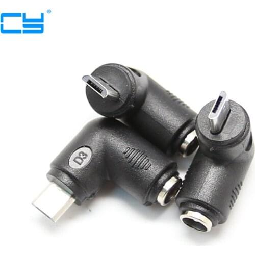 100pcs Micro USB Male to DC Power Jack 5.5 *2.1mm Charge Adpter Right Angled 90 Degree Type Free shipping