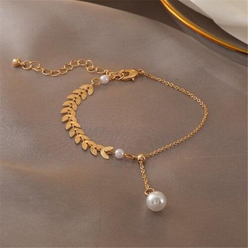 2020 New Double Layer Lovely Chain Bracelets Korean Style Pearl Pendant Bracelet Cute Romantic Fashion Party Jewelry Women