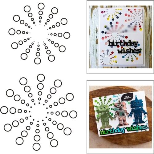 2021 New Round Frame Dots Metal Cutting Dies For Mould Cut Craft Making Fireworks Card Paper and Scrapbooking DIY No Stamps Sets